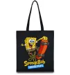 Еко-сумка Спанч Боб на скейті Чорний фото