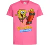 Дитяча футболка Спанч Боб на скейті Яскраво-рожевий фото