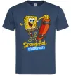 Мужская футболка Спанч Боб на скейті Темно-синий фото