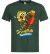 Мужская футболка Спанч Боб на скейті Темно-зеленый фото