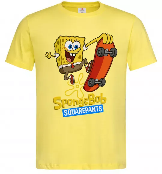Мужская футболка Спанч Боб на скейті Лимонный фото