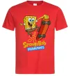 Мужская футболка Спанч Боб на скейті Красный фото