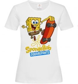 Жіноча футболка Спанч Боб на скейті
