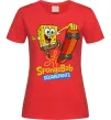 Женская футболка Спанч Боб на скейті Красный фото