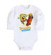 Детский боди Спанч Боб на скейті Белый фото