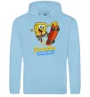 Мужская толстовка (худи) Спанч Боб на скейті Голубой фото