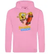 Женская толстовка (худи) Спанч Боб на скейті Розовый фото