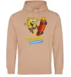 Женская толстовка (худи) Спанч Боб на скейті Песочный фото