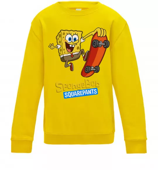 Детский Свитшот Спанч Боб на скейті Солнечно желтый фото