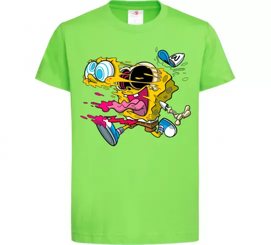 Дитяча футболка Губка Боб арт Лаймовий фото