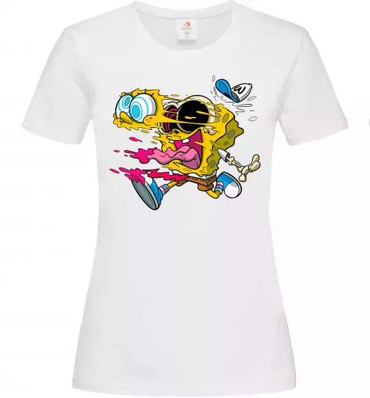 Жіноча футболка Губка Боб арт Білий фото