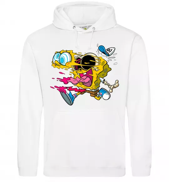 Мужская толстовка (худи) Губка Боб арт Белый фото