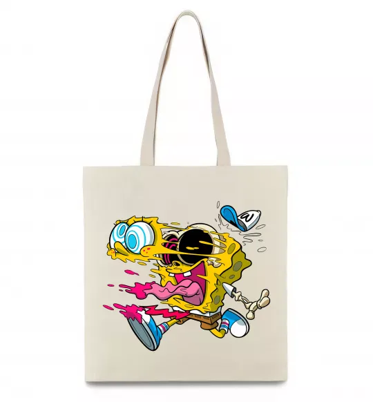 Еко-сумка Губка Боб арт Бежевий фото