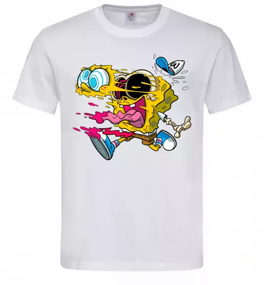 Чоловіча футболка Губка Боб арт Білий фото
