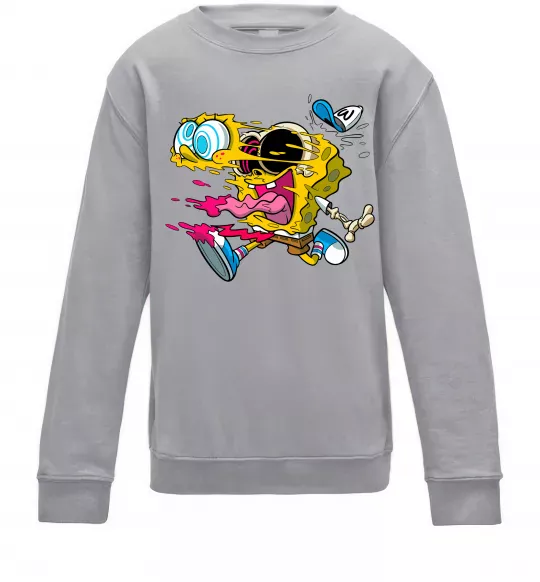 Детский Свитшот Губка Боб арт Серый меланж фото