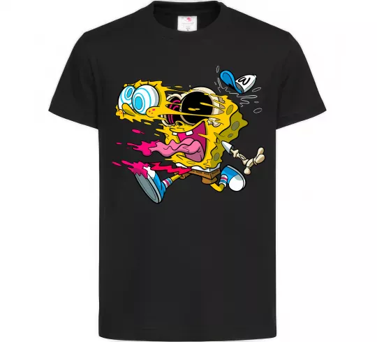 Дитяча футболка Губка Боб арт Чорний фото