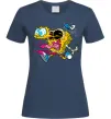 Жіноча футболка Губка Боб арт Темно-синій фото
