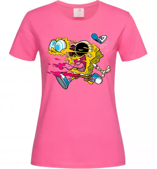 Жіноча футболка Губка Боб арт Яскраво-рожевий фото