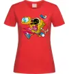 Жіноча футболка Губка Боб арт Червоний фото