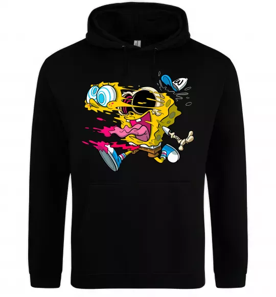 Женская толстовка (худи) Губка Боб арт Черный фото