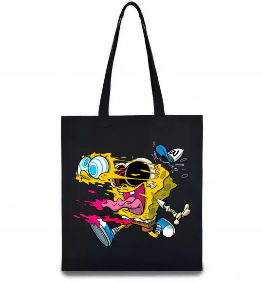 Еко-сумка Губка Боб арт Чорний фото