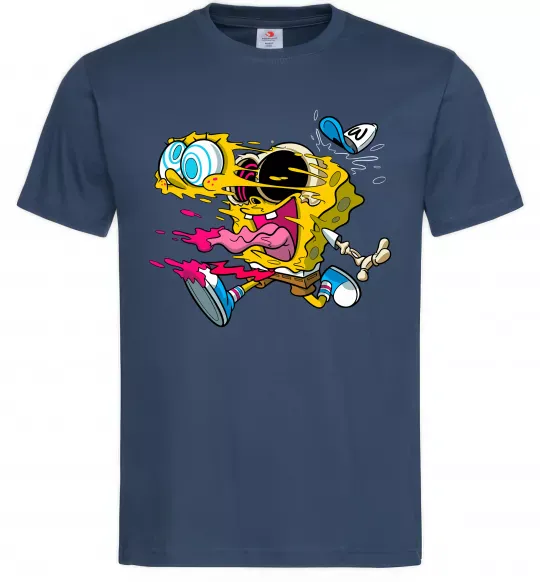 Чоловіча футболка Губка Боб арт Темно-синій фото