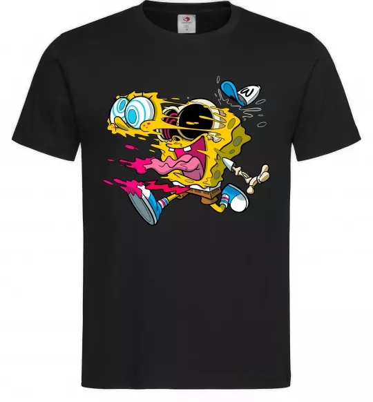 Чоловіча футболка Губка Боб арт Чорний фото