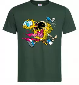 Мужская футболка Губка Боб арт Темно-зеленый фото