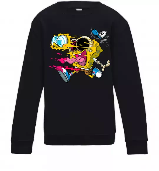 Детский Свитшот Губка Боб арт Черный фото