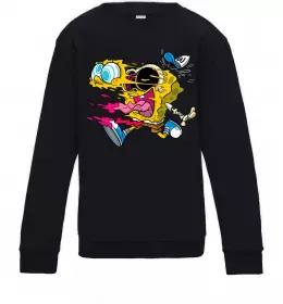 Детский Свитшот Губка Боб арт Черный фото