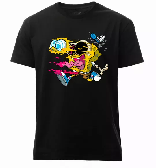 Мужская премиум футболка Губка Боб арт Черный фото