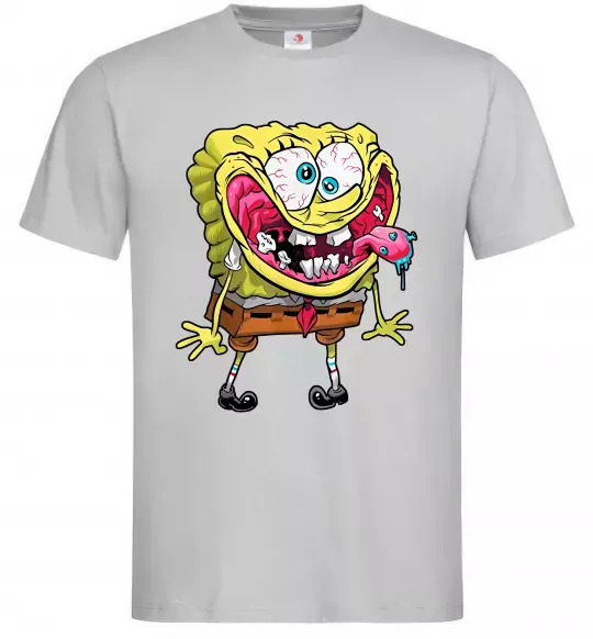 Чоловіча футболка Спанч Боб Scary Сірий фото