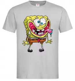 Мужская футболка Спанч Боб Scary Серый фото