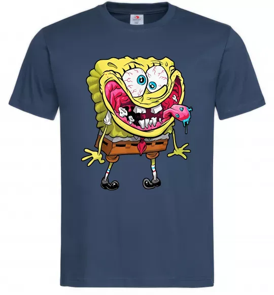 Чоловіча футболка Спанч Боб Scary Темно-синій фото
