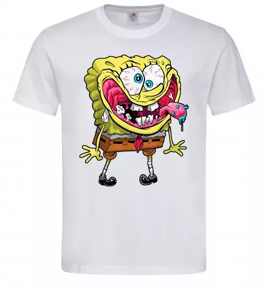 Чоловіча футболка Спанч Боб Scary Білий фото