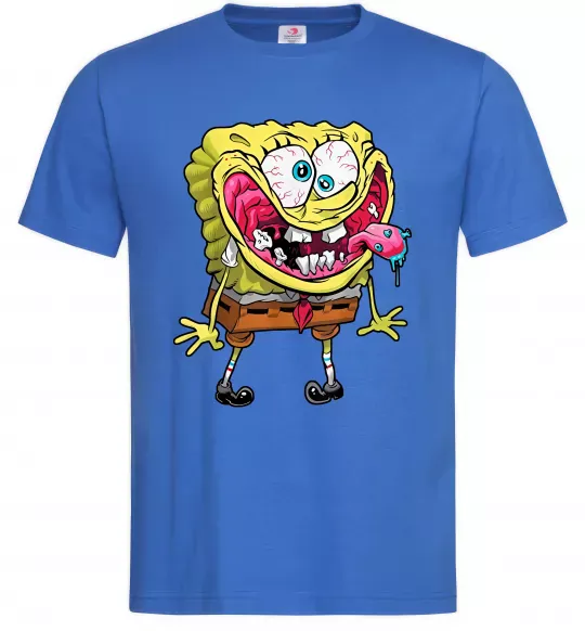 Чоловіча футболка Спанч Боб Scary Яскраво-синій фото