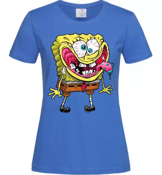 Женская футболка Спанч Боб Scary Ярко-синий фото