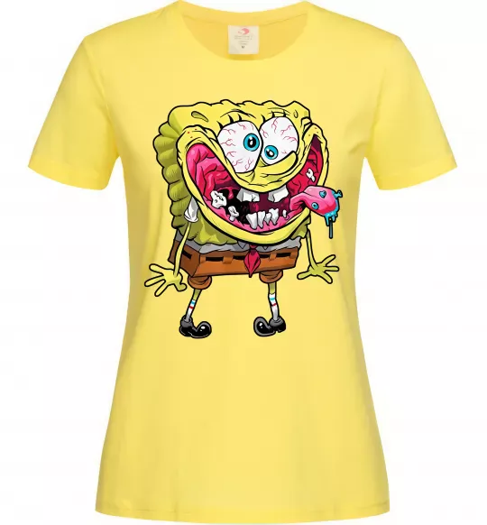 Женская футболка Спанч Боб Scary Лимонный фото