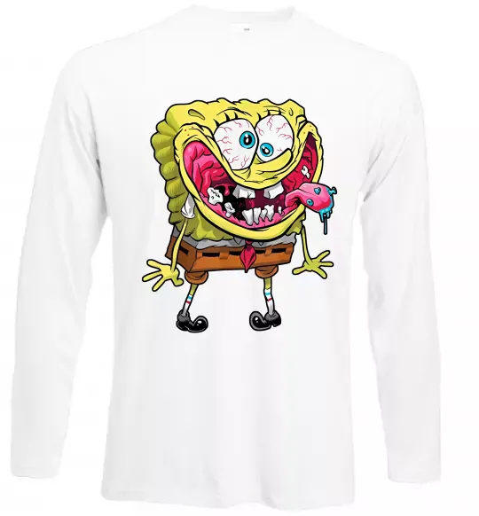 Лонгслив Спанч Боб Scary Белый фото