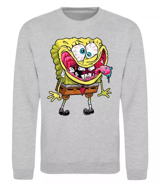 Свитшот Спанч Боб Scary Серый меланж фото