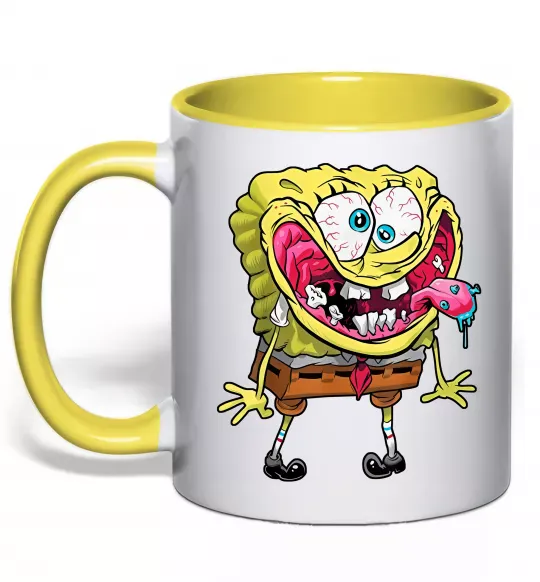 Чашка с цветной ручкой Спанч Боб Scary Солнечно желтый фото