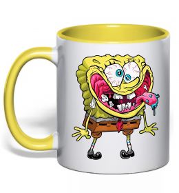 Чашка с цветной ручкой Спанч Боб Scary