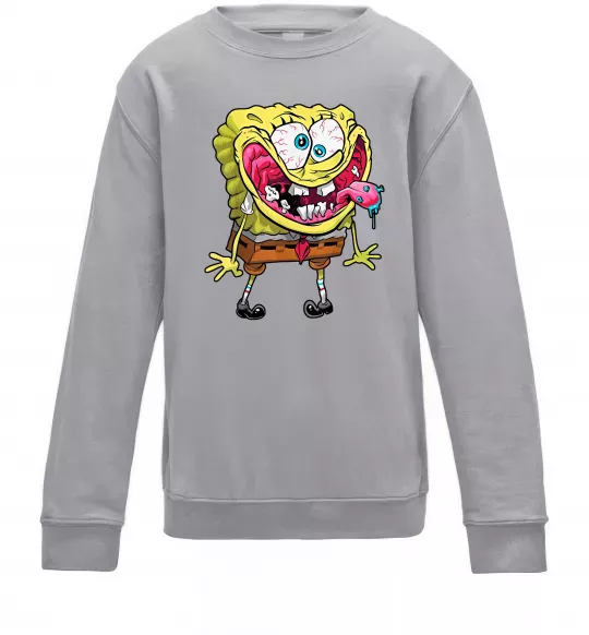 Детский Свитшот Спанч Боб Scary Серый меланж фото