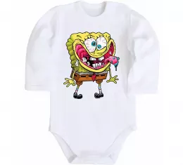 Детский боди Спанч Боб Scary Белый фото