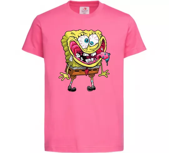Детская футболка Спанч Боб Scary Ярко-розовый фото