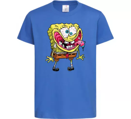 Детская футболка Спанч Боб Scary Ярко-синий фото