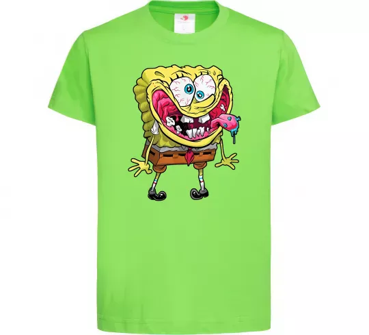 Детская футболка Спанч Боб Scary Лаймовый фото