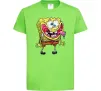 Детская футболка Спанч Боб Scary Лаймовый фото