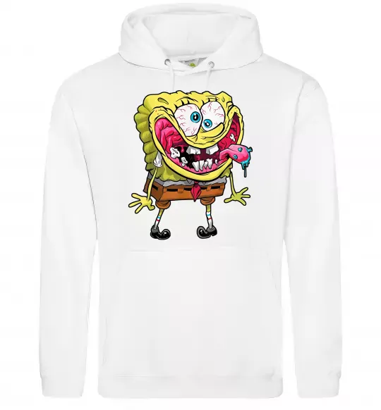 Чоловіча толстовка (худі) Спанч Боб Scary Білий фото