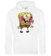 Чоловіча толстовка (худі) Спанч Боб Scary Білий фото
